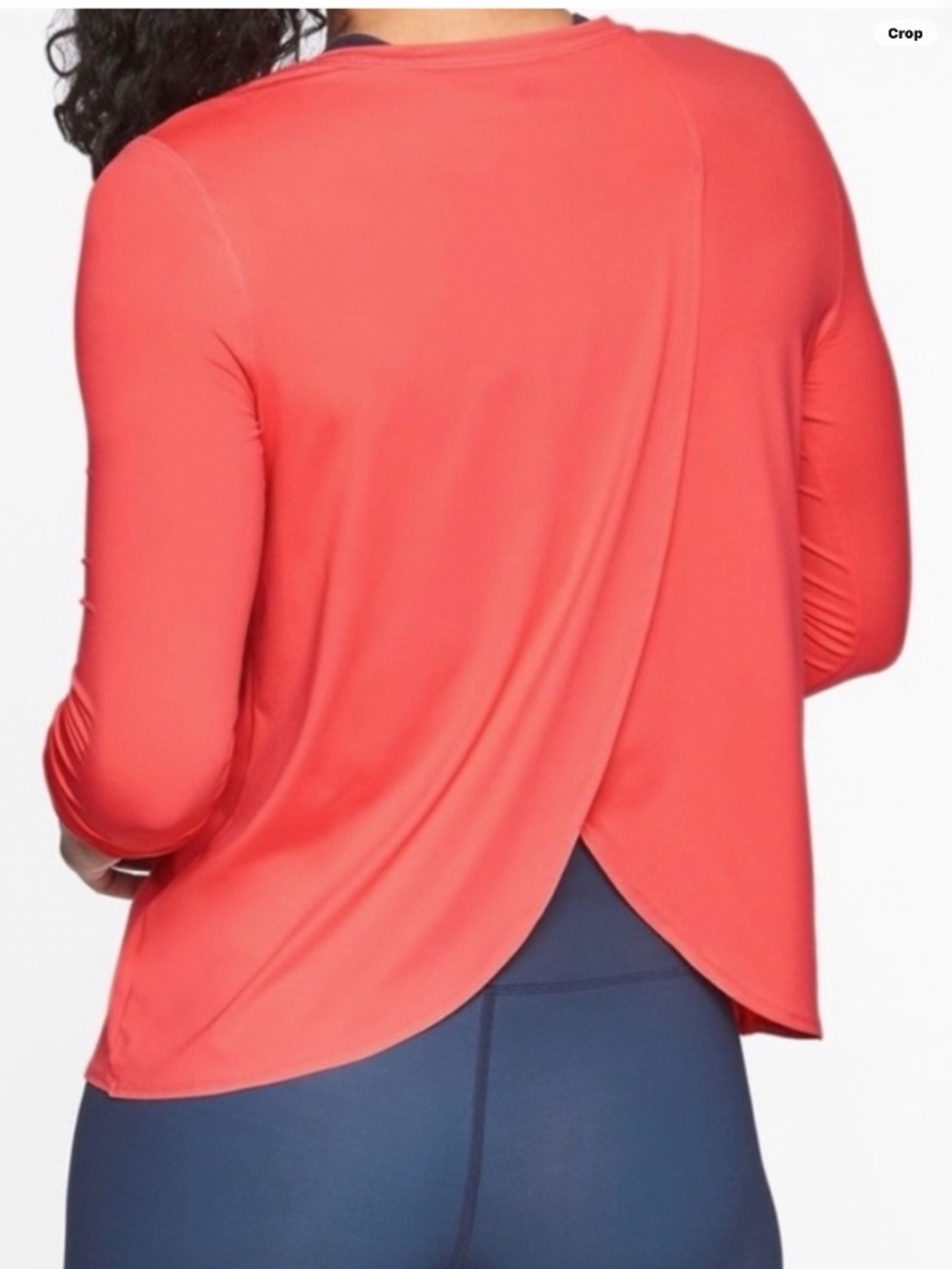 Athleta Coral Pink Sunlover Upf Tulip Back Long Sleeved Top - Large